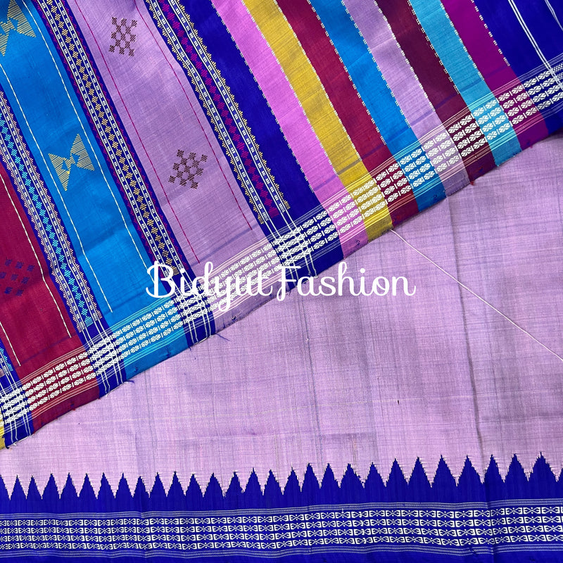 Odisha Handloom purple color Double Pall Phoda Kumbha Ikat Berhampuri Silk Saree | Bidyut Fashion House