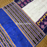 Exquisite White  Nabakothi | Nuapatna Ikat Khandua Sarees | Odisha Handloom Collection at Bidyut Fashion House
