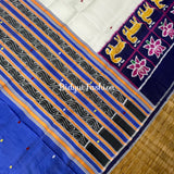 Exquisite White  Nabakothi | Nuapatna Ikat Khandua Sarees | Odisha Handloom Collection at Bidyut Fashion House