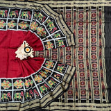 Exquisite Red  Nabakothi | Nuapatna Ikat Khandua Sarees | Odisha Handloom Collection at Bidyut Fashion House