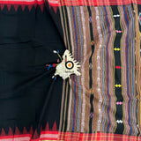 Handloom Bomkai Saree a Ganjam Bomkai Saree Odisha Handloom Cotton | Black color - Bidyut Fashion