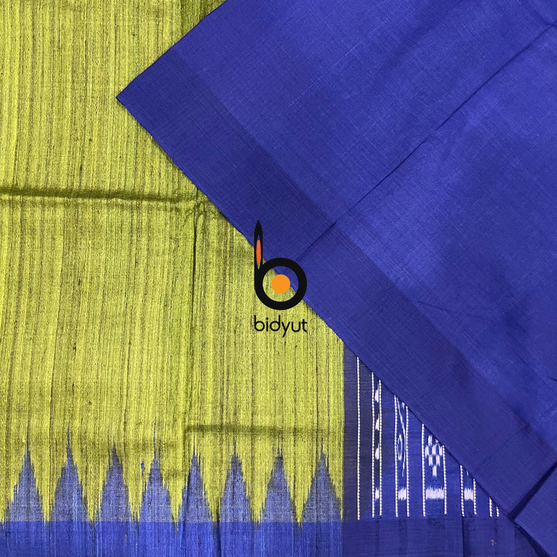 Exquisite Odisha Handloom Green color Gopalpur Ghicha Tussar Saree with Ikat Weaving | Bidyut Fashion House - Bidyut Fashion