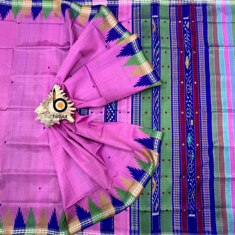 Odisha Handloom Pink color Double Pall Phoda Kumbha Ikat Berhampuri Silk Saree | Bidyut Fashion House