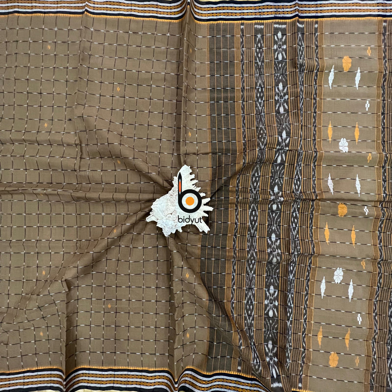 Jagatsinghpur Ikat Suta Cotton Saree - Traditional Odisha Handloom Weave open picture