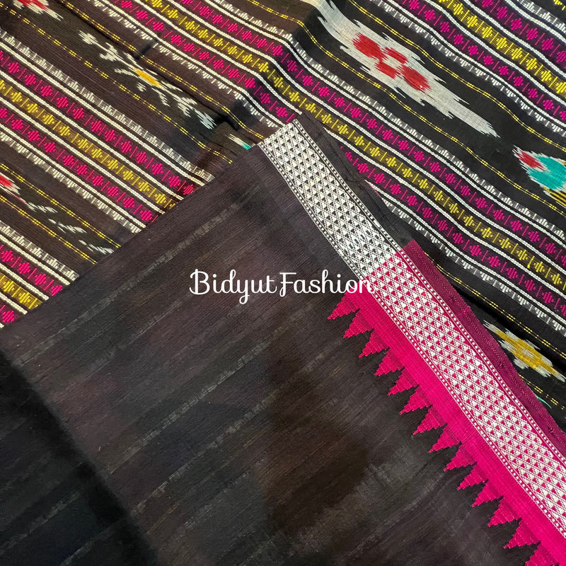 Odisha Handloom Pink color Double Pall Phoda Kumbha Ikat Berhampuri Silk Saree | Bidyut Fashion House - Bidyut Fashion
