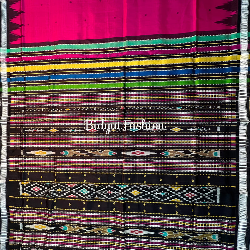 Odisha Handloom Pink color Double Pall Phoda Kumbha Ikat Berhampuri Silk Saree | Bidyut Fashion House - Bidyut Fashion