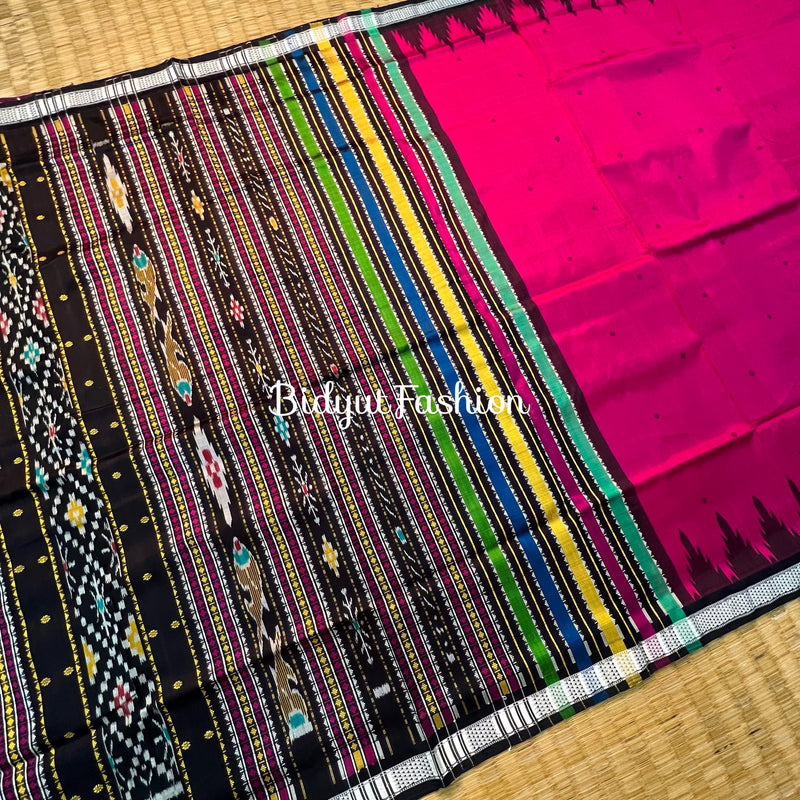 Odisha Handloom Pink color Double Pall Phoda Kumbha Ikat Berhampuri Silk Saree | Bidyut Fashion House