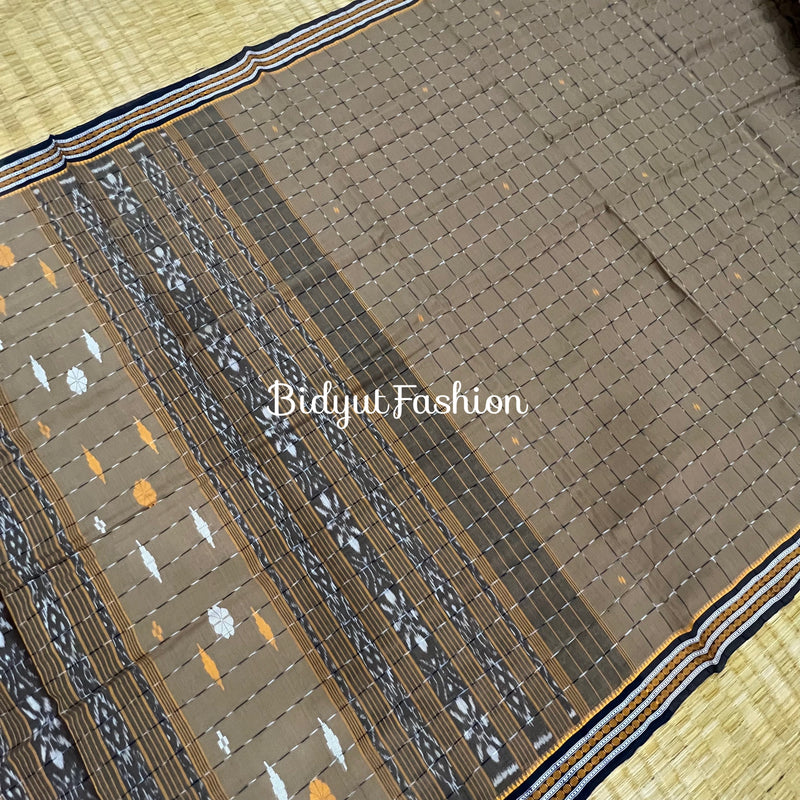 Jagatsinghpur Ikat Suta Cotton Saree - Traditional Odisha Handloom Weave open picture