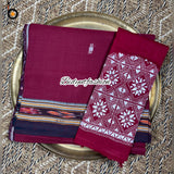 Exquisite Odisha Handloom Maroon color Suta Luga Ikat Cotton Saree - Unveiling the Artistry of Traditional Weaving