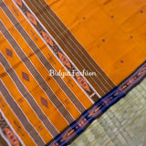 Exquisite Odisha Handloom Yellow color Suta Luga Ikat Cotton Saree - Unveiling the Artistry of Traditional Weaving