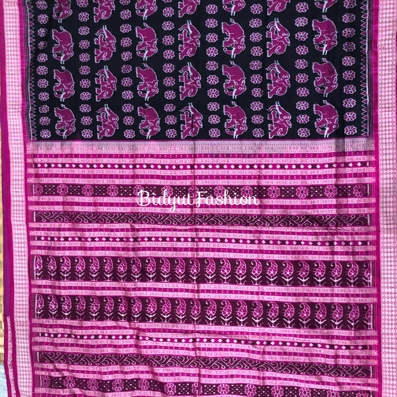 Odisha Handloom Sambalpuri Ikat Silk Saree Open pic- Bidyut Fashion House