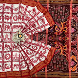 Elegance in White  Nabakothi | Nuapatna Ikat Khandua Sarees | Odisha Handloom Collection at Bidyut Fashion House
