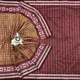 Sambalpuri Ikat Silk Saree | Double Ikat Weaving Border | Authentic Odisha Handloom image 1 of 5