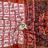 Elegance in White  Nabakothi | Nuapatna Ikat Khandua Sarees | Odisha Handloom Collection at Bidyut Fashion House