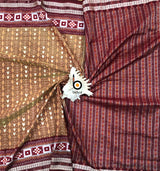 Sambalpuri Ikat Silk Saree | Double Ikat Weaving Border | Authentic Odisha Handloom image 2 of 5