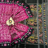 Odisha handloom Odia alphabet motif Ikat Silk Saree
