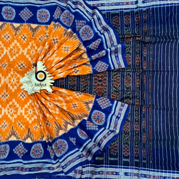  Orange Color Ikat Saree
