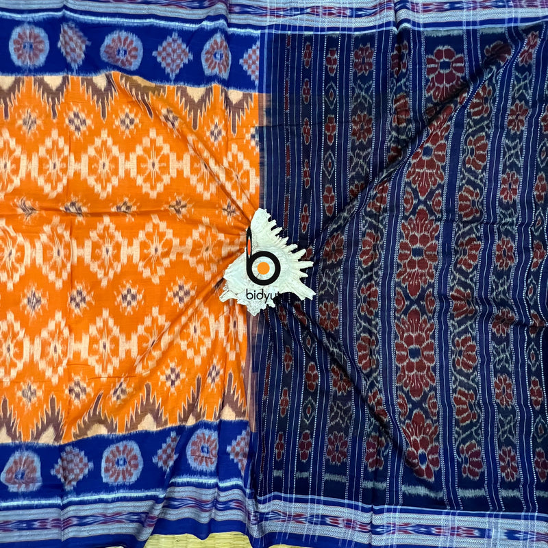  Orange Color Ikat Saree online