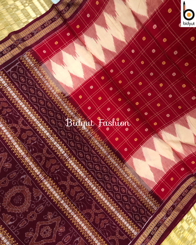 Odisha handloom Sambalpuri Ikat Cotton Saree - Bidyut Fashion