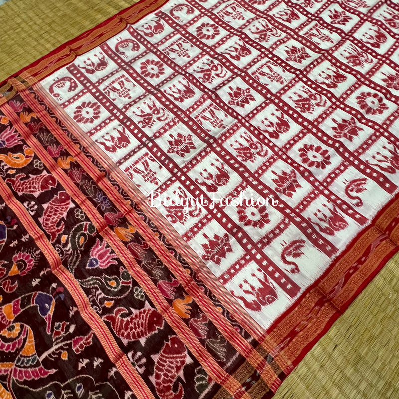 Elegance in White  Nabakothi | Nuapatna Ikat Khandua Sarees | Odisha Handloom Collection at Bidyut Fashion House