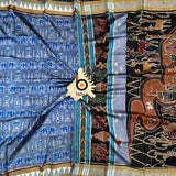 Blue Ikat Silk 